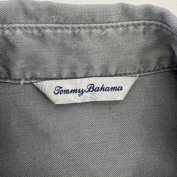 Tommy Bahama Button Down Shirt Large Gray Soft Casual Long Sleeve Top Lux - Picture 7 of 12